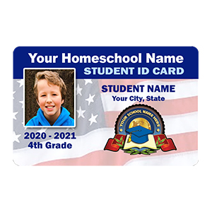 Student ID Card – Flag Blue | ID Cards for Homeschool