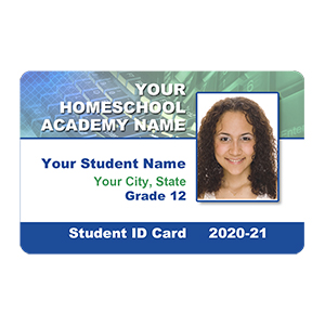 Student ID Card – Keyboard Blue | ID Cards for Homeschool
